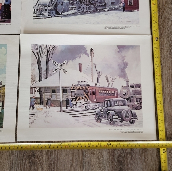 Vintage Art Prints Railways & Steamboat Set of 4 #2210 - Picture 6 of 8